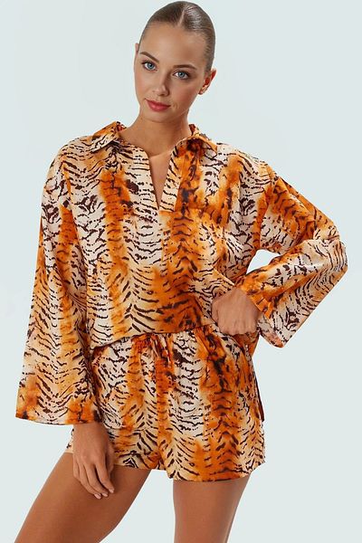 PayBuy Leopard Print Cotton Summer Shirt Shorts Set Comfortable and Stylish Beach Combination Special Design Perfect Fit