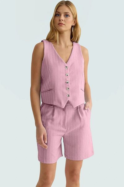 PayBuy Summer V-Neck Vest Shorts Set Viscose Single Jersey Woven Casual Use Comfortable Cut Premium Quality