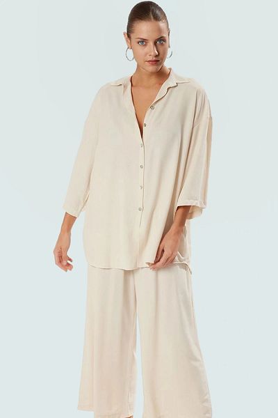 PayBuy Summer Viscose Polyester Woven Long Shirt Pants Suit Casual Beach Style Stylish Appearance