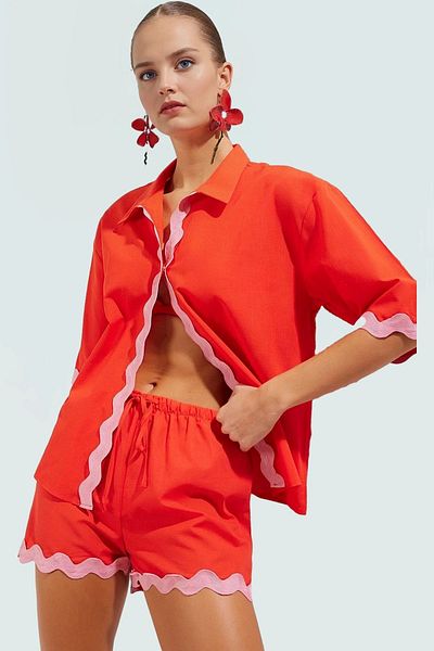 PayBuy Summer Flared Cotton Kimono Shorts Beach Set Three Quarter Sleeve Premium Quality