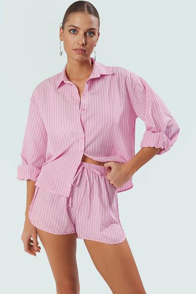 PayBuy Stylish Striped Cotton Shirt Shorts Beach Suit Summer Casual Combination Look High Quality