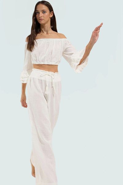 PayBuy Summer Women's Cotton Blouse Pants Suit Casual Beach Wear Perfect Fit for Daily Use