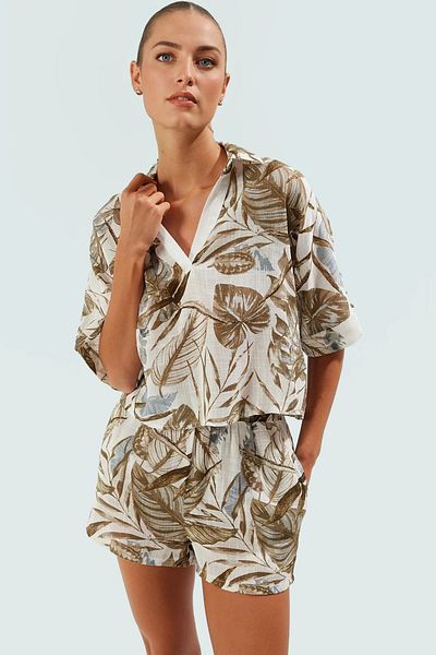 PayBuy Summer Multi-Floral Cotton Blouse Pants Set Casual Beach Combination Long-Lasting Comfortable Cut