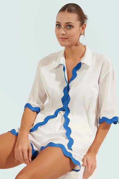 PayBuy Summer Flared Cotton Kimono Shorts Beach Set Three Quarter Sleeve Premium Quality