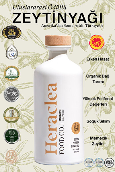 Heraclea Food Co. Erken Hasat Natürel Sızma Zeytinyağı