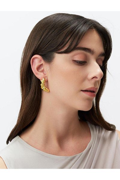 Jimmy Key Gold Color Spiral Figured Earrings