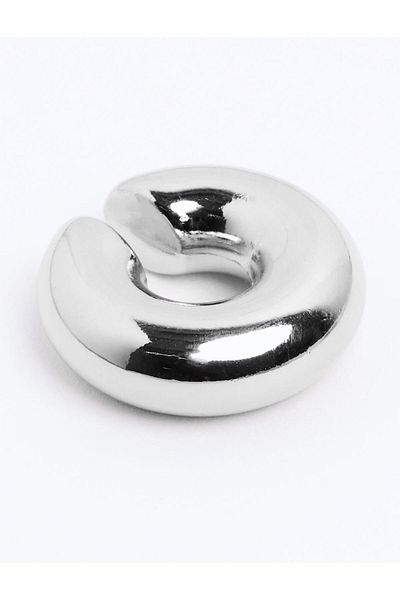 Jimmy Key Silver Color Shiny Joint Earring