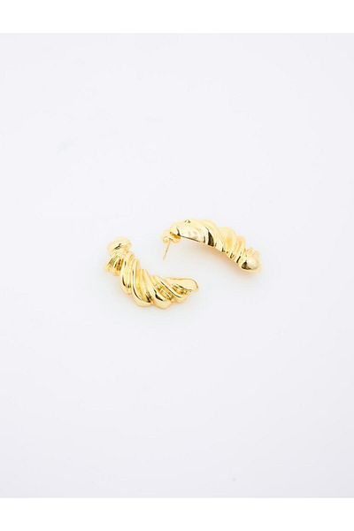 Jimmy Key Gold Color Spiral Figured Earrings