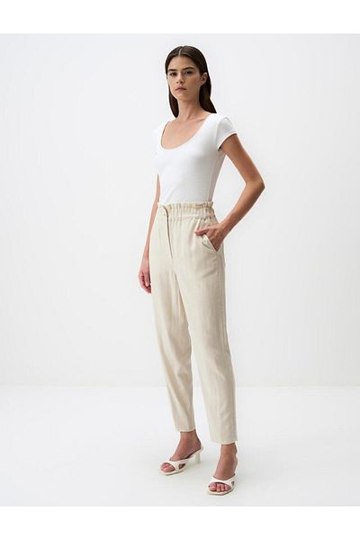 Jimmy Key High Waist Elasticized Linen Pants