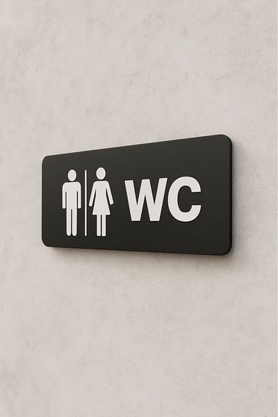 Happynesso لافتة للرجال والنساء من سلسلة Wc Diversion مقاس 22 سم × 8 سم