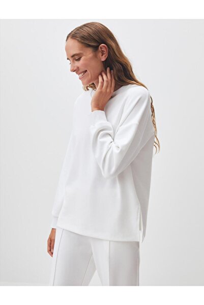 Jimmy Key Білий світшот з довгими рукавами та великою горловиною