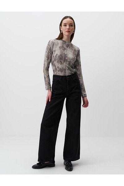 Jimmy Key Dark Anthracite Wide Leg Jean Trousers