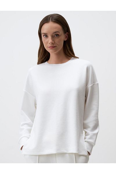 Jimmy Key White Long Sleeve Crew Neck Oversize Sweatshirt
