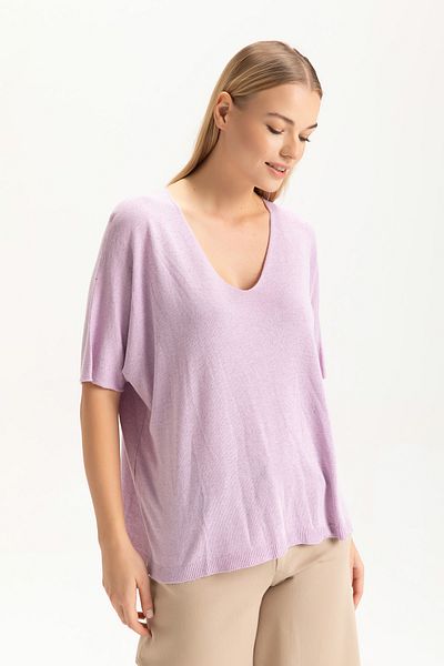 Glocal Hanorac elegant cu guler tricotaj