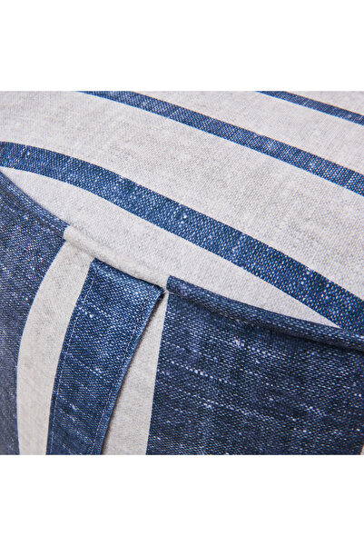 Just Home Nautical Puf - Mavi / Krem - 36x56x56 cm