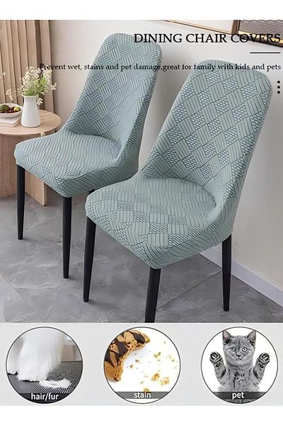 Generic 4 Packs Chair Covers, Stretch Jacquard Dining Chair Slipcovers, Removable Washable Chair Protector,