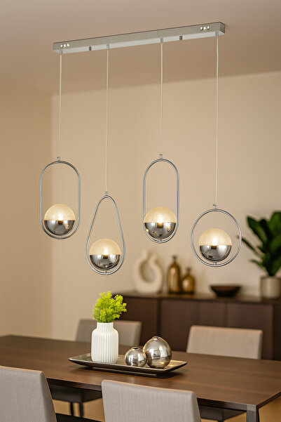 Avizemoda Serra 4'lü Yemek Masası Üstü Akrilik Toplu Salon Oturma Odası Moder...