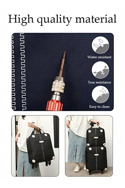 Generic Expandable Lightweight Pull Rod Bag Carry-on Luggage Men's And Women's Carrying Canvas Duffel