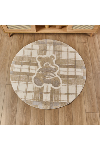 Evidea Soft Bear Halı - Bej - 120x120 cm