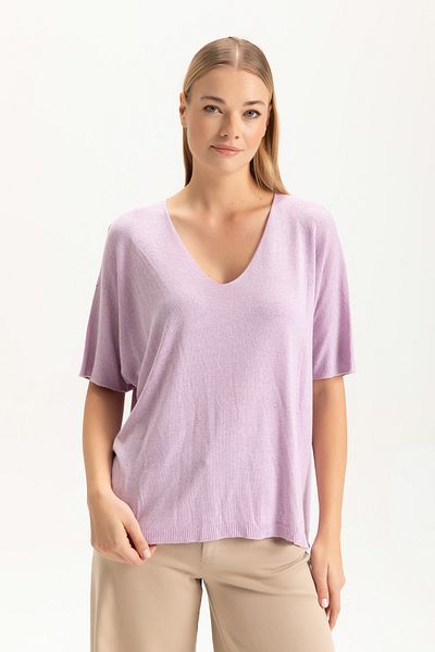 Glocal Hanorac elegant cu guler tricotaj