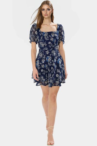 PayBuy Chiffon Mini Dress Balloon Sleeve Square Collar Summer Woven Long-Lasting Zarifane Design Stylish Appearance