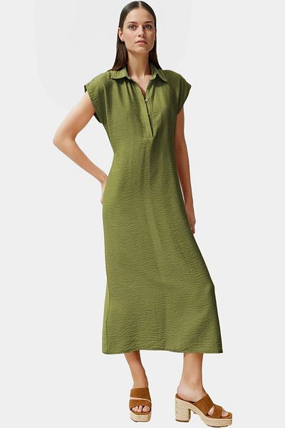 PayBuy Maxi Woven Dress Viscose Polyamide a Line Casual Style Stylish Appearance Carefully Selected