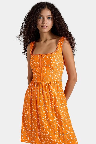 PayBuy Summer Floral Mini Dress Viscose Fabric Skater Pattern Casual Style Distinguished Material Special Design