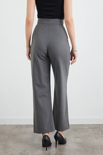 Fulla Moda Cırt Cırtlı Fermuarlı Palazzo Kumaş Pantolon