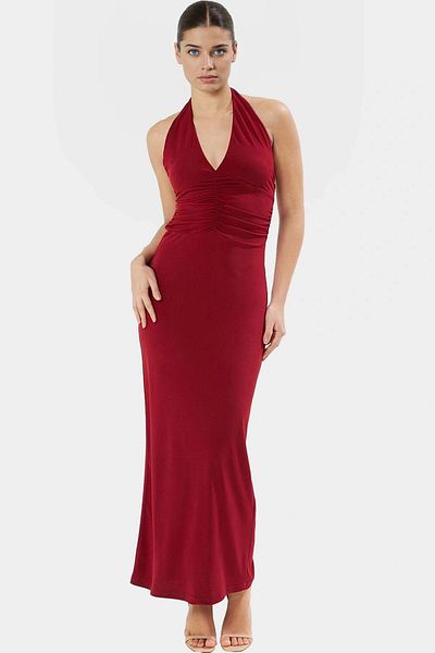 PayBuy Maxi Knitted Dress V-Neck Bodycon Mold Summer Durable Material Comfortable Use Carefully Selected