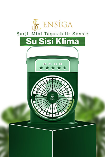 EN SİGA Şarjlı Mini Klima Taşınabilir Sessiz Fanı Su Sisi Klima Zamanlayıcılı Ev Ofis Mini Fan Nemlendirici