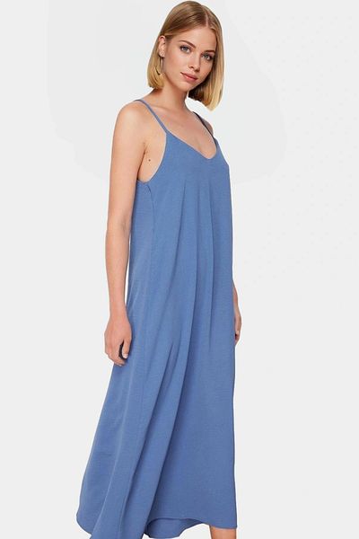 PayBuy Maxi Woven Dress V-Neck Shift Mold 100 Polyester Summer Casual Comfortable Cutout Distinctive Material
