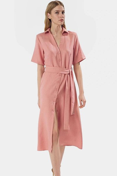 PayBuy Summer Short Sleeve Shirt Dress 100% Polyester Aerobin Woven Comfortable and Stylish High Quality