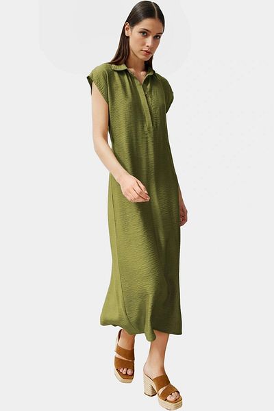 PayBuy Maxi Woven Dress Viscose Polyamide a Line Casual Style Stylish Appearance Carefully Selected