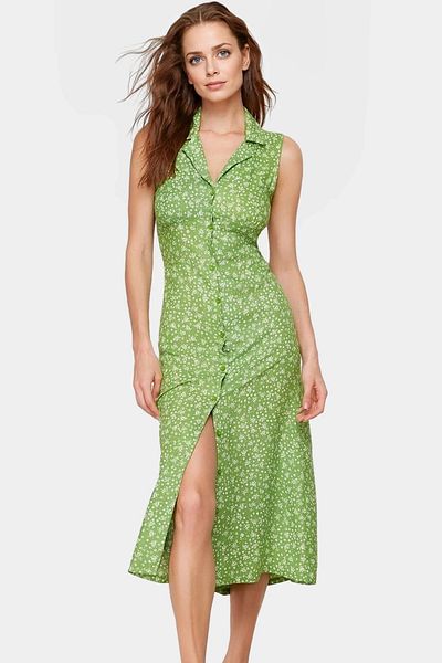 PayBuy Viscose Midi Length Floral Pattern Shirt Dress Summer Casual Design High Quality Professional Look
