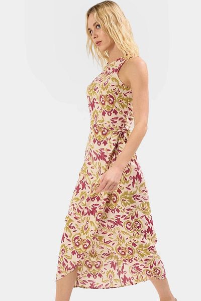 PayBuy Shawl Patterned Viscous Midi Dress A-Line Casual Summer Comfortable and Stylish Durable Material