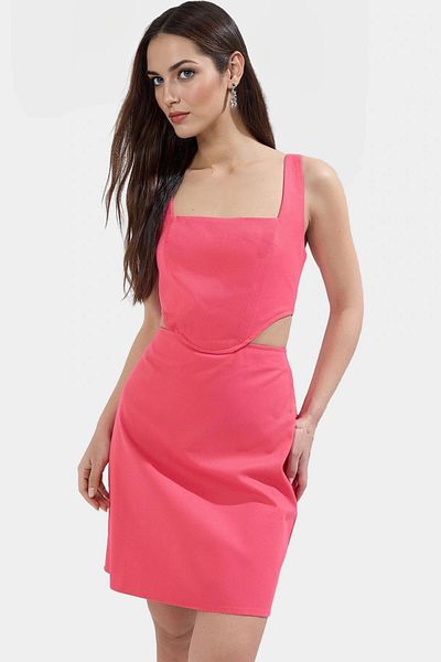 PayBuy A Line Sleeveless Mini Cotton Dress Square Collar Cutout Summer Casual Professional Look Carefully Selected