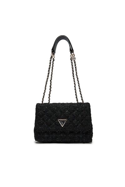 Guess Women's Brand Logo Buckle Chain Strap Black Shoulder Bag Hwbg87 48200-Bla