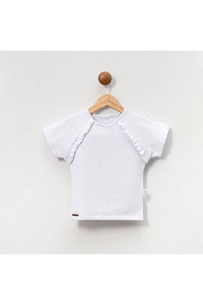 Overdo Tricou pentru fetiță cu mânecă scurtă cu volane