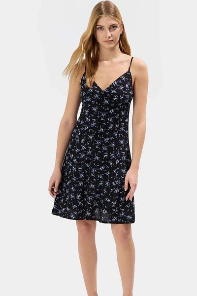 PayBuy Stylish V-Neck Button Mini Dress Viscose Fabric Casual Style Carefully Selected Perfect Fit Long-Lasting