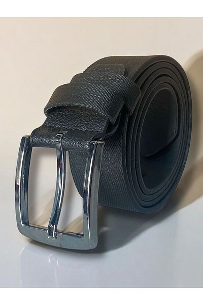Gesa Men's Faux Leather Sports Black Belt 4 cm