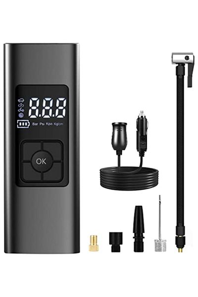 MACON Advanced Wireless Portable Rechargeable Air Compressor With LED Light - Black