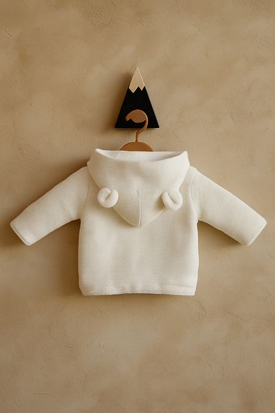 Puppis Baby Baby White Eared Anchor Cardigan