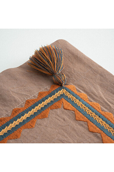 Ecocotton Hazar Double Duvet Set %100 Organic Cotton Satin Piece Paint Beige 200x220 Cm