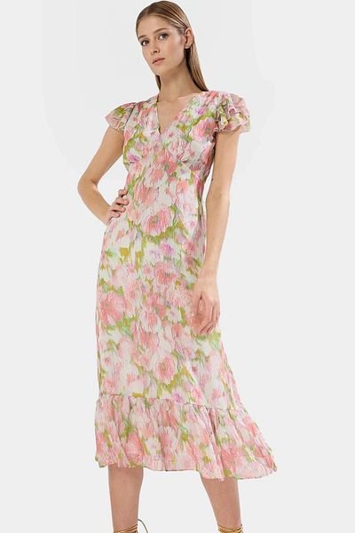 PayBuy A Line Midi Chiffon Dress 100% Polyester Summer Casual High Quality Special Design Perfect Fit
