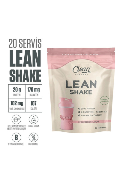 Clean Powders Lean Shake 600 gr - Çilek