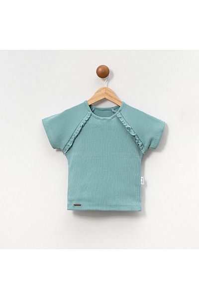 Overdo Tricou pentru fetiță cu mânecă scurtă cu volane