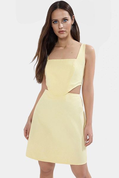 PayBuy A Line Sleeveless Mini Cotton Dress Square Collar Cutout Summer Casual Professional Look Carefully Selected