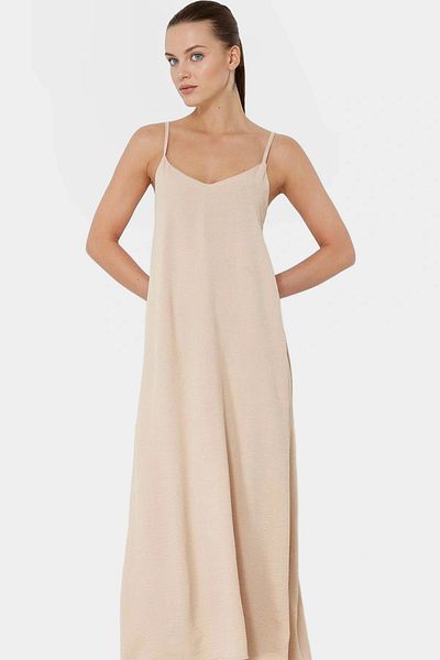 PayBuy Maxi Woven Dress V-Neck Shift Mold 100 Polyester Summer Casual Comfortable Cutout Distinctive Material