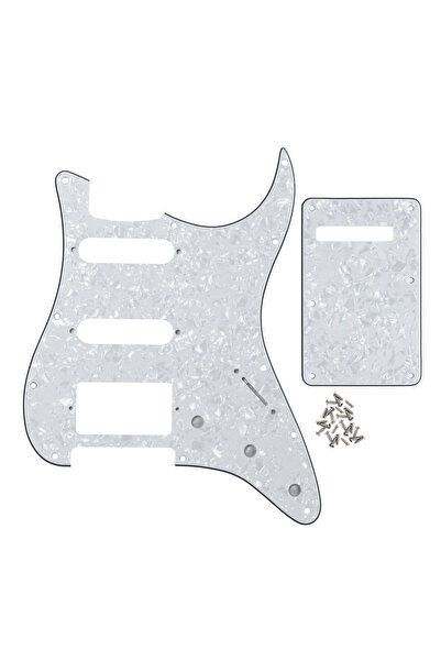 Choice1 White Pearl 4ply FLEOR Set of 11 Holes SSH ST Electric Guitar Pickgua...