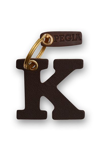 Pegia Letter K Δερμάτινο μπρελόκ 25an91